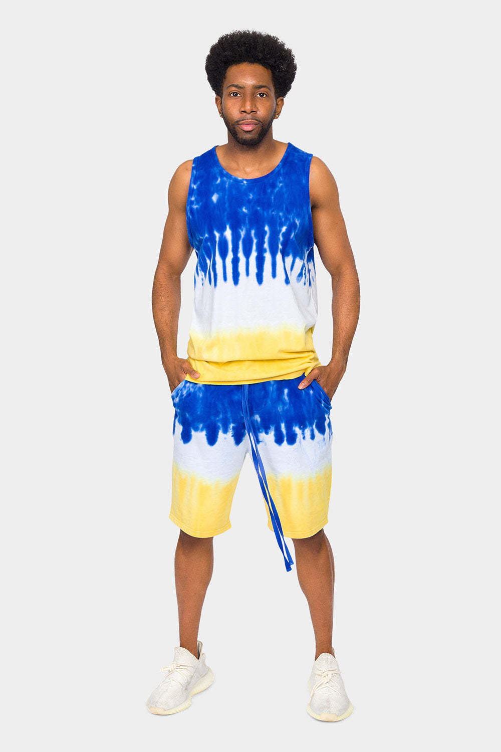 Colorblock Tie Dye Cotton Tank Top