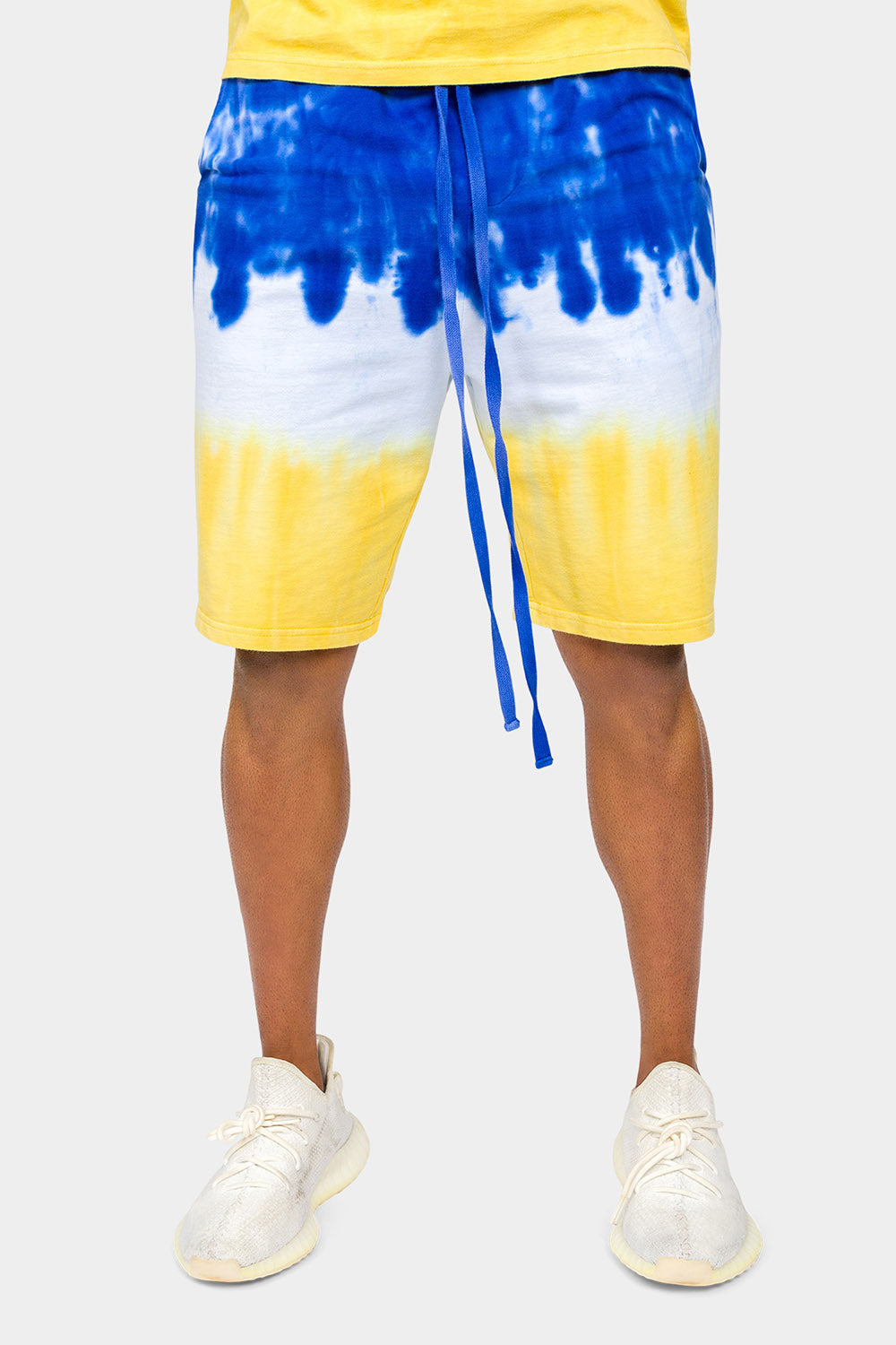 Colorblock Tie Dye Cotton Tank Top Shorts Set
