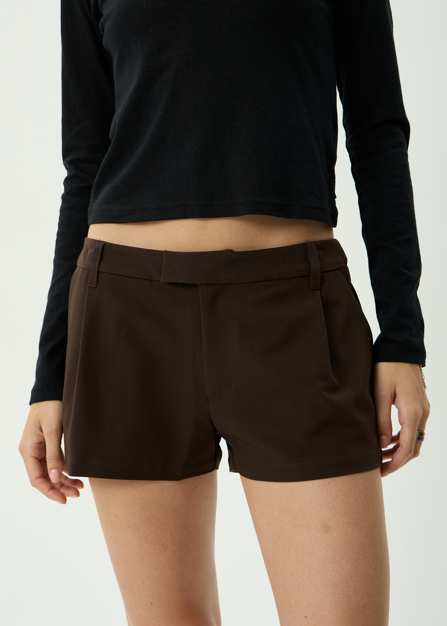 AFENDS Womens Demi - Low Rise Short - Coffee