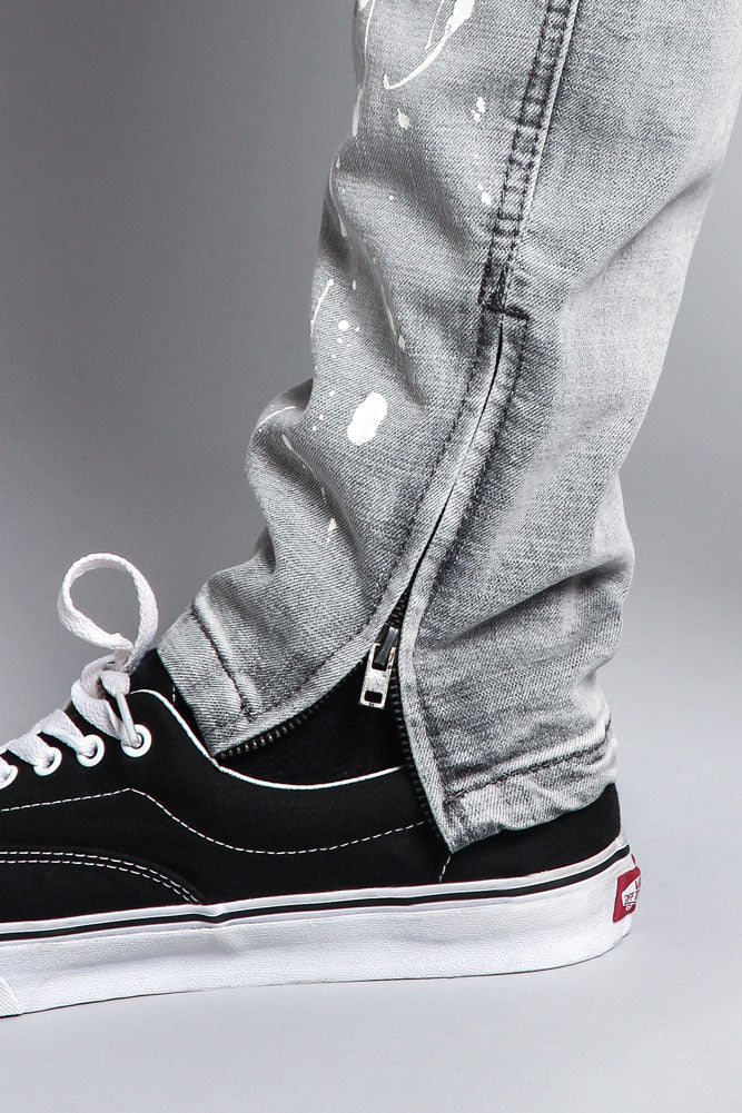 Scribbled Bleach Washed Jeans