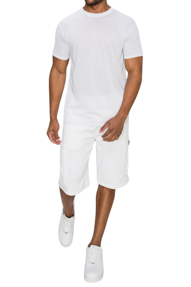 RESTRICT Baggy Fit Cargo Fleece Shorts