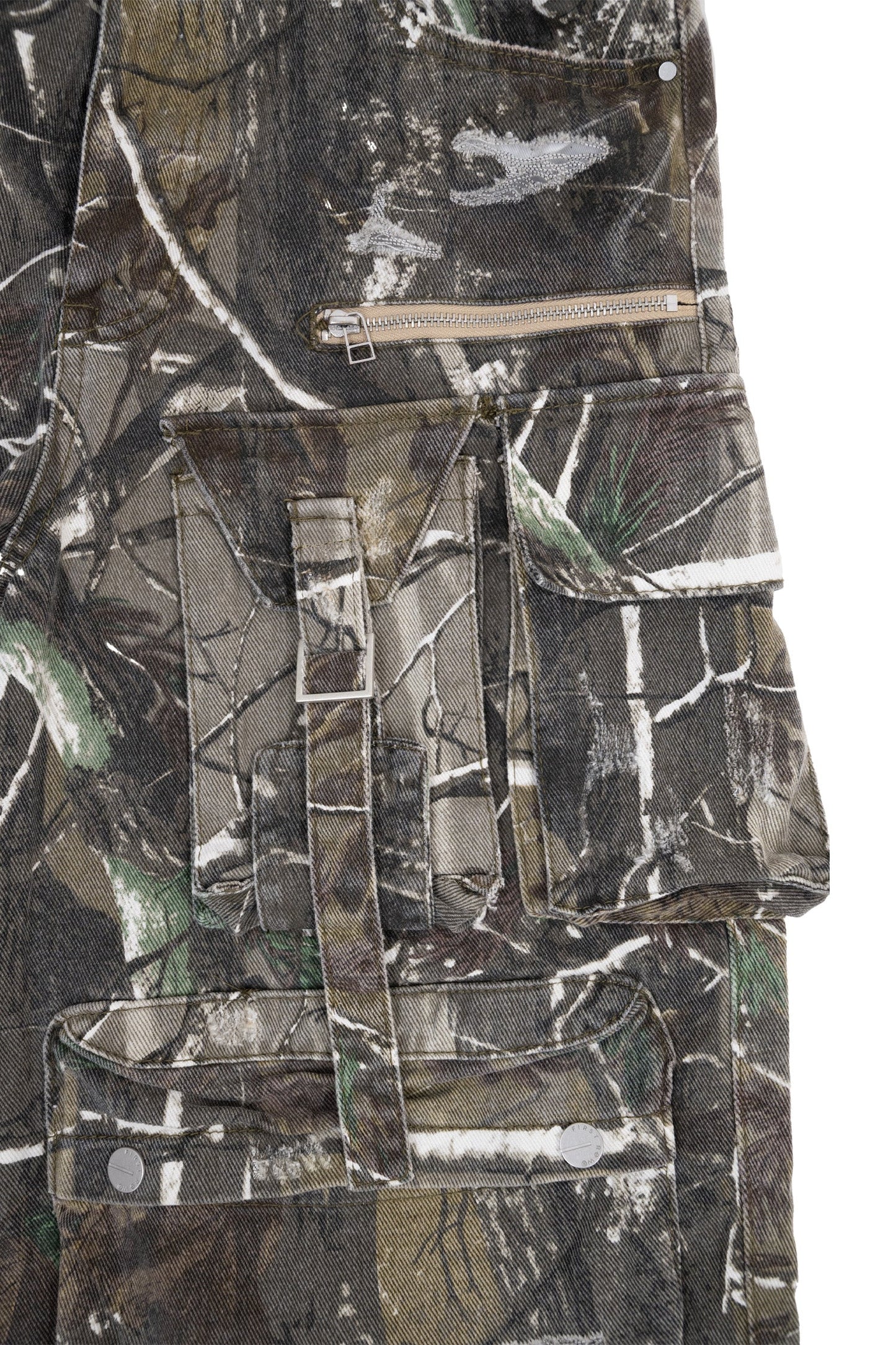 Men's Utility Forest Camo Print Baggy Cargo Shorts