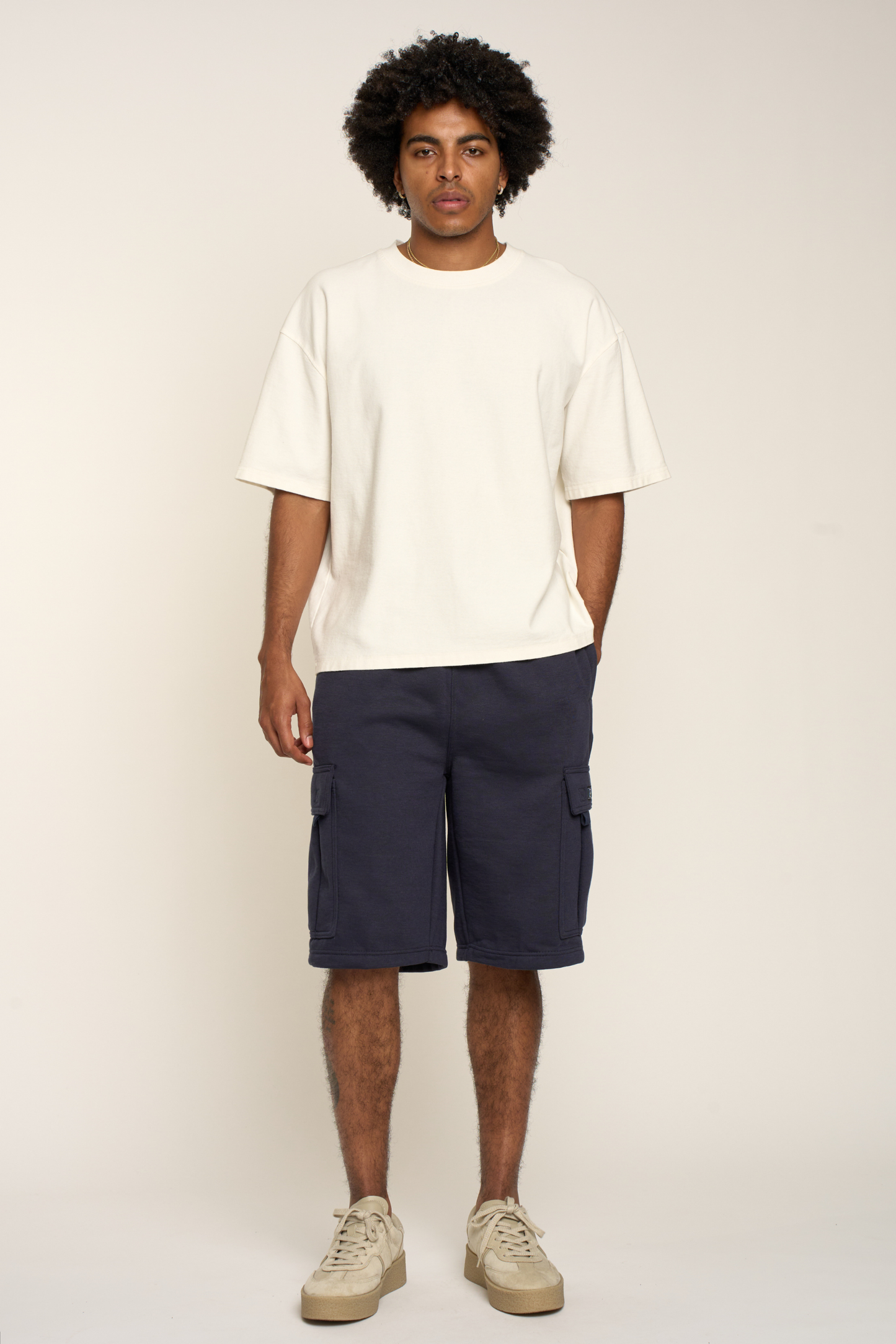 Men's Solid Fleece Heavyweight Cargo Shorts