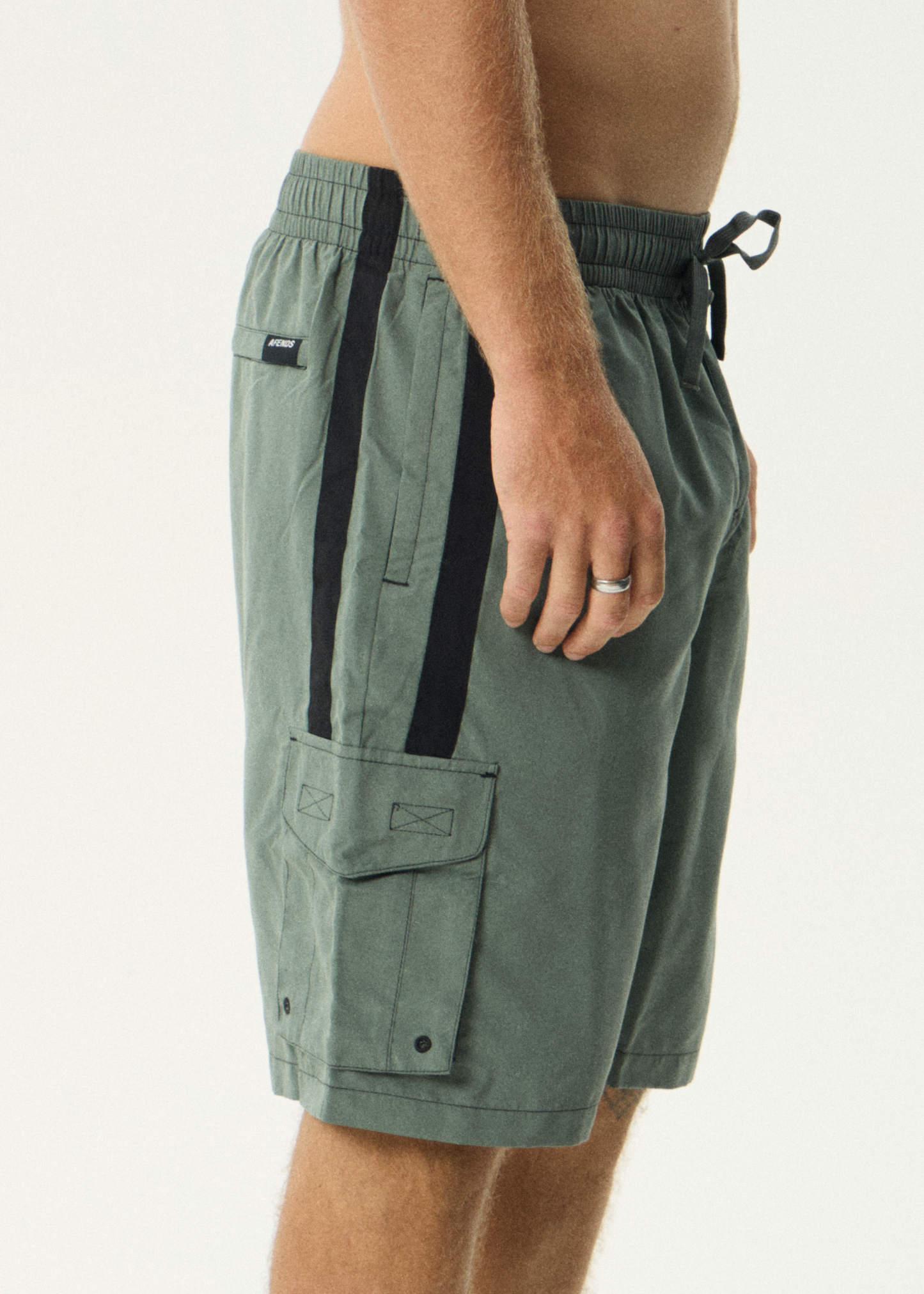AFENDS Mens House Related - Cargo Swim Short 21" - Sycamore