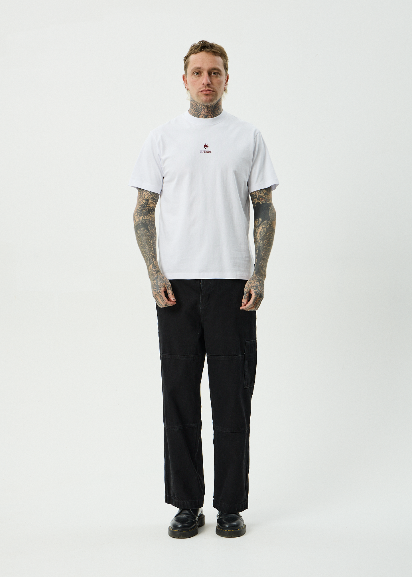 AFENDS Mens Burnin - Retro Tee - White