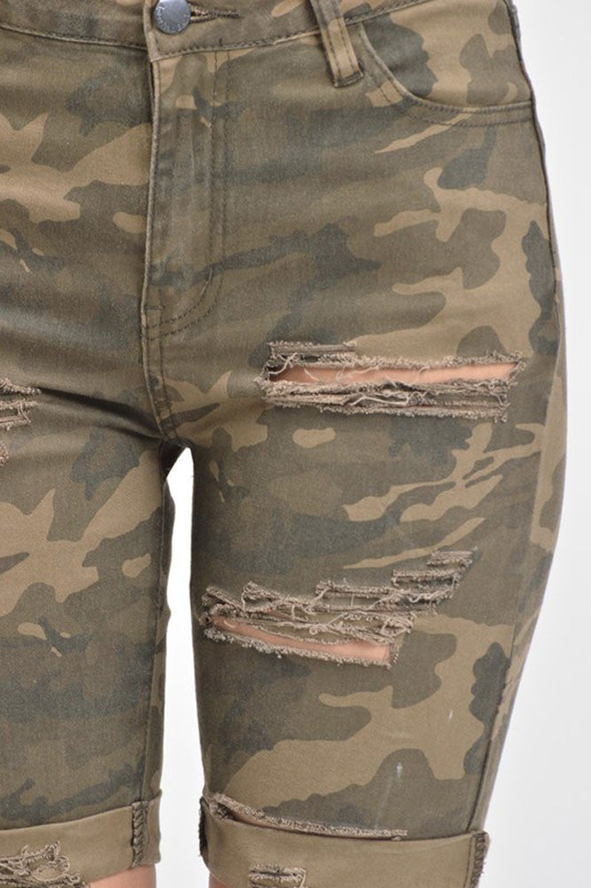 Women's Destroyed Skinny Shorts