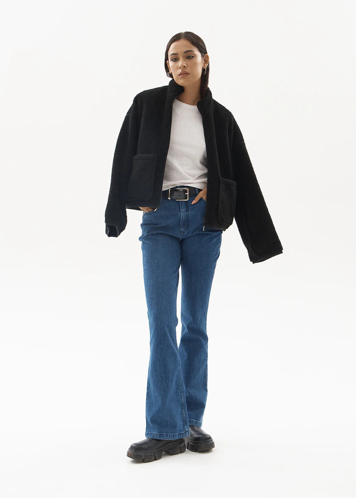 AFENDS Womens Cassidy - Bootcut Jean - Authentic Blue