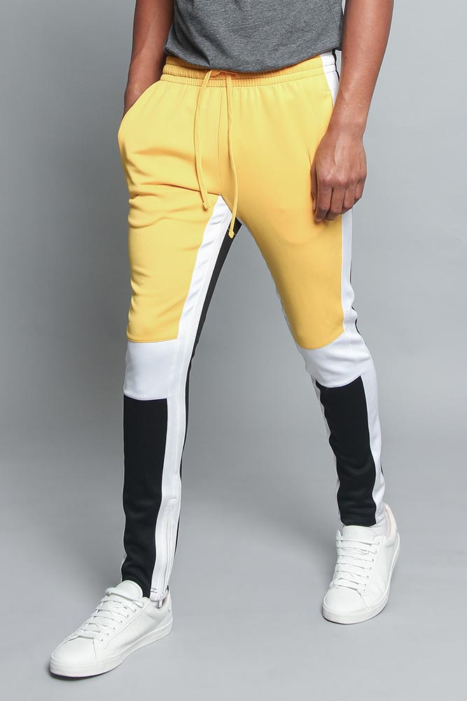 Tri Colored Color Blocked Track Pants