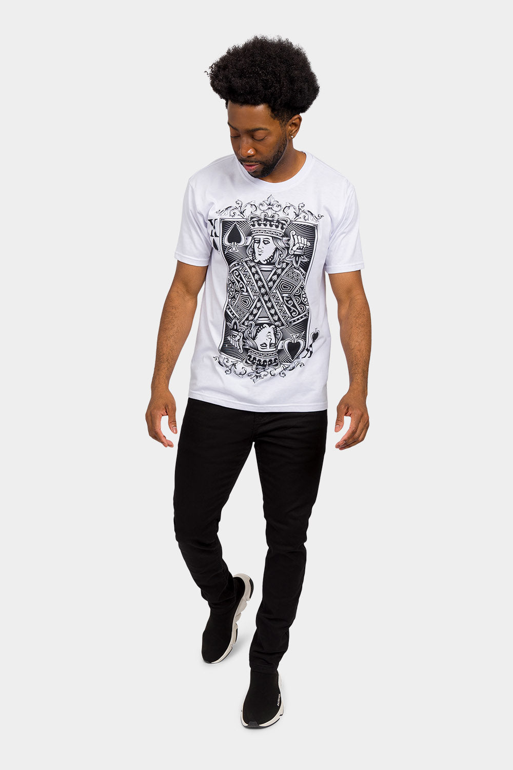 Rhinestone Studded King of Hearts T-Shirt
