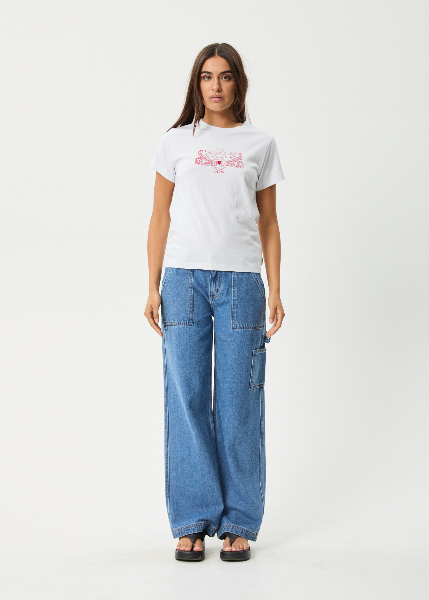 AFENDS Womens Bonfire - Regular Tee - White