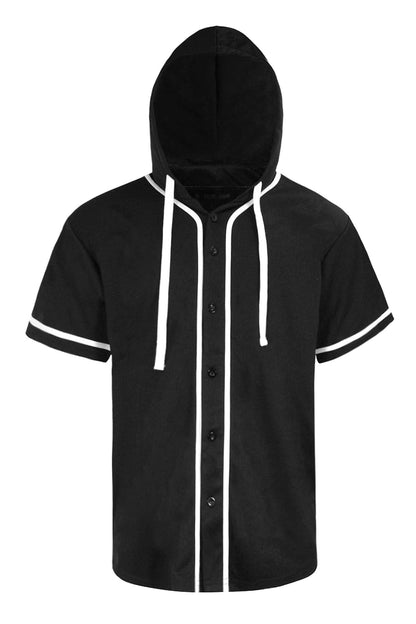 Men's Essential Hooded Baseball Short Sleeve Jersey