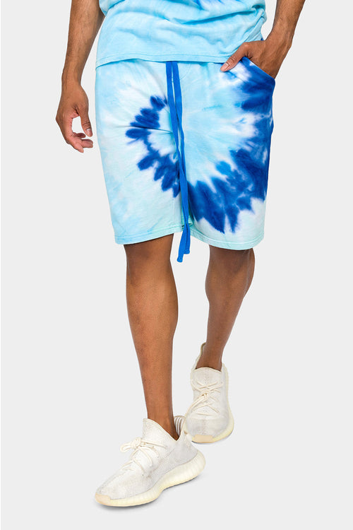 Pastel Contrast Swirl Tie Dye Cotton Shorts