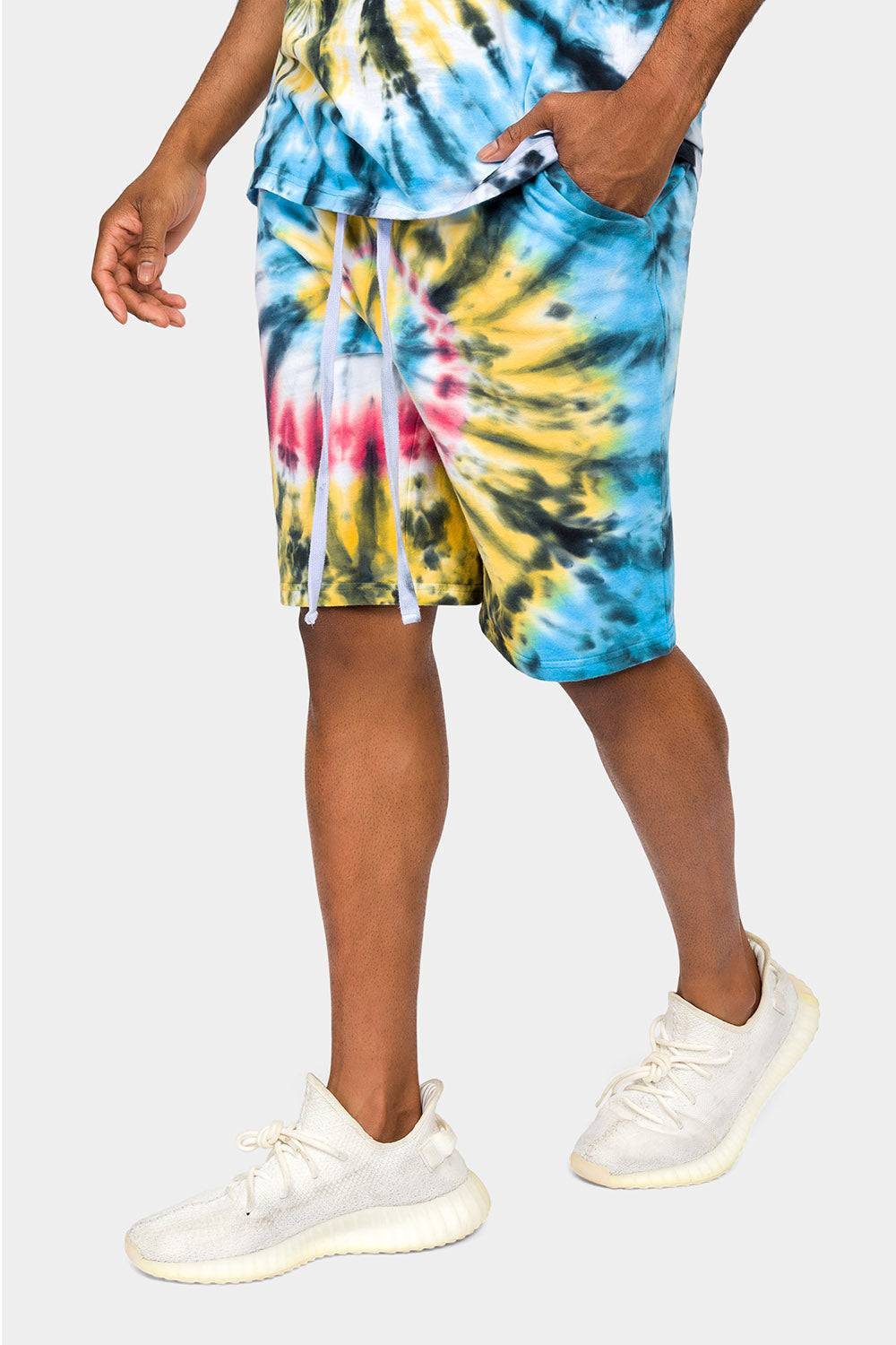Swirl Tie Dye Cotton Shorts