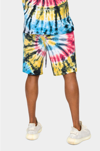 Swirl Tie Dye Cotton Shorts