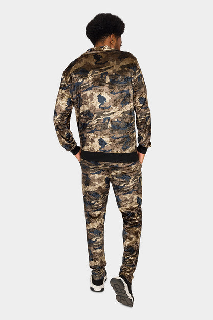 Camo Velvet Velour Track Suit