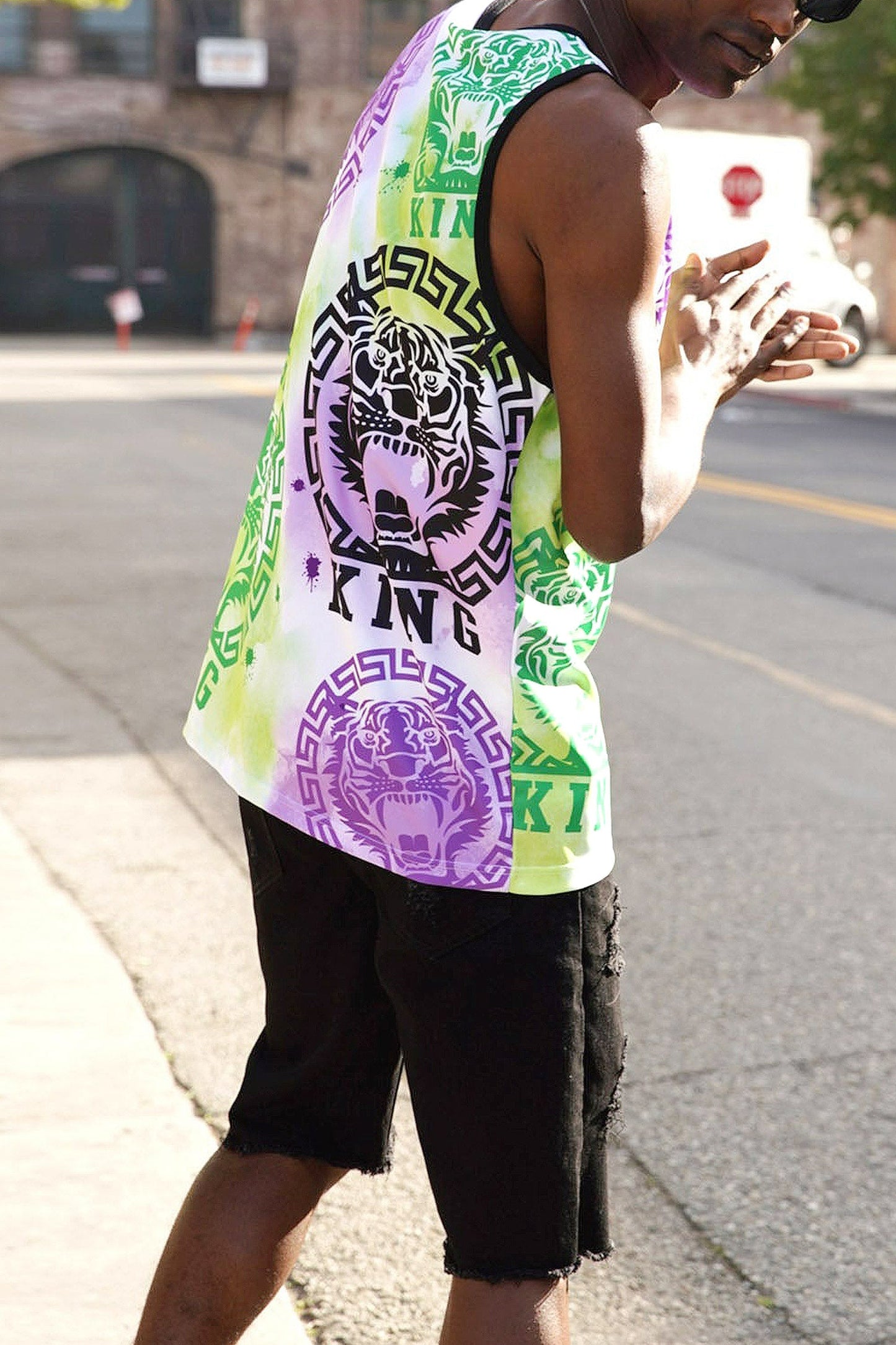 Men's Multicolor King Tiger Tank Top