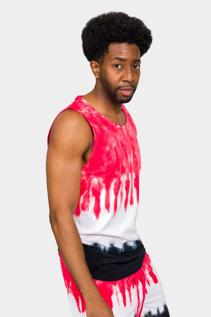 Colorblock Tie Dye Cotton Tank Top
