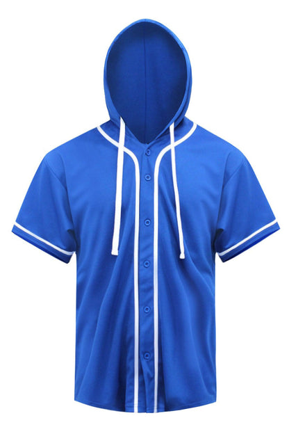 Men's Essential Hooded Baseball Short Sleeve Jersey