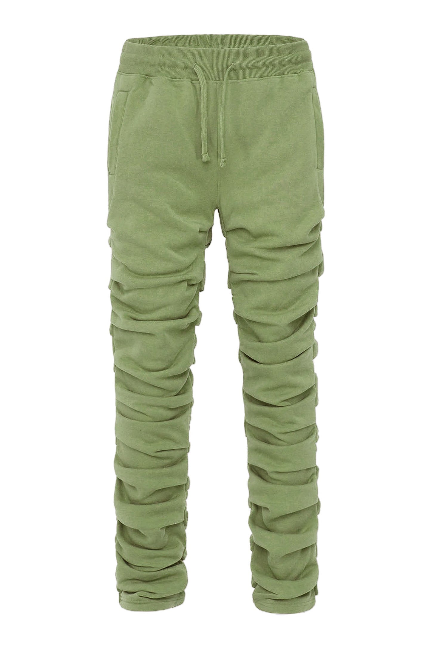 Men's Slim Flare Ruched Fleece Sweat Pants