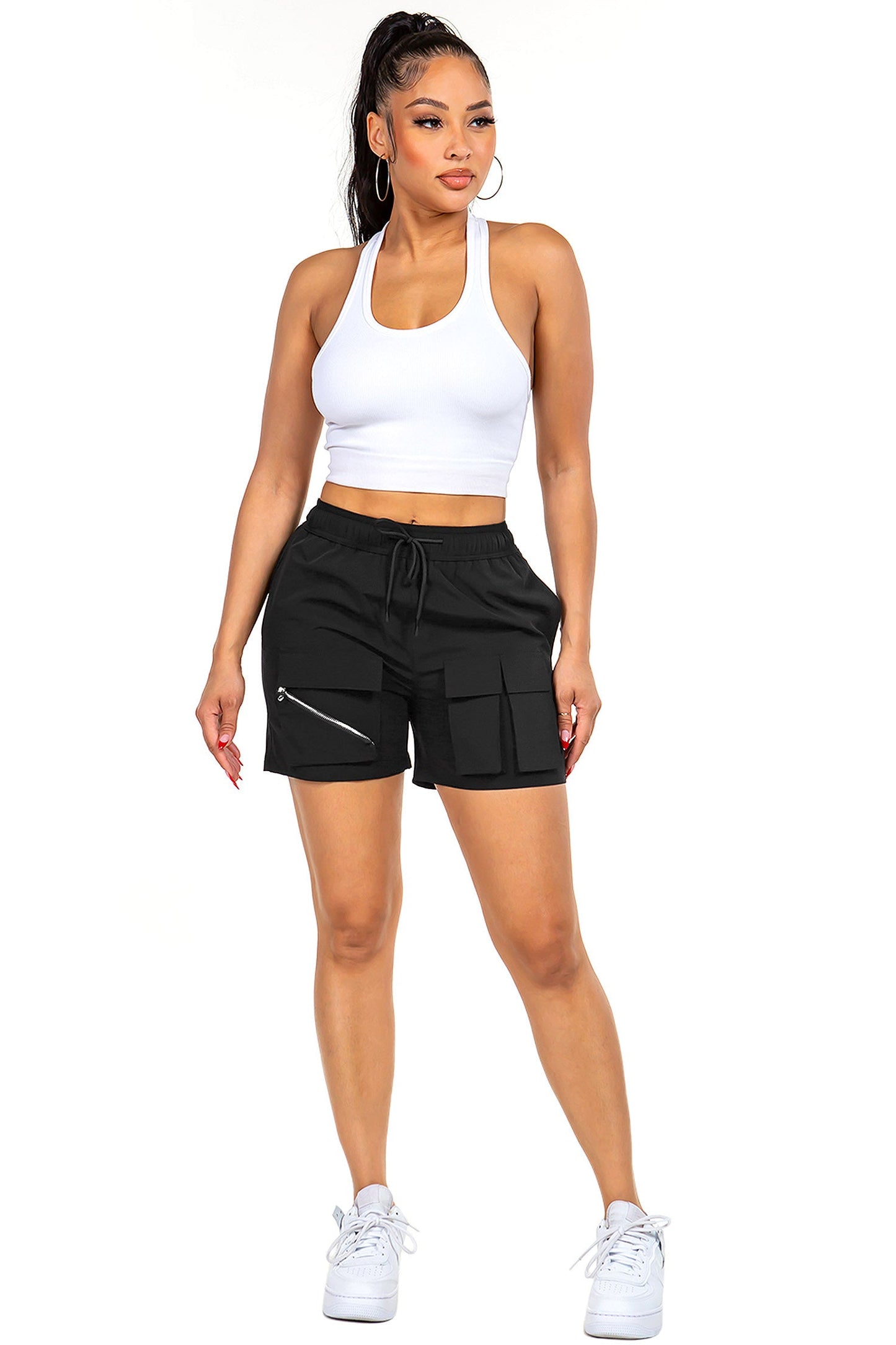 Women's Essential Light Weight Cargo Nylon Shorts