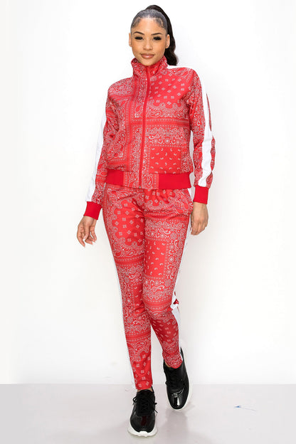 Women's Bandana Paisley Track Suits