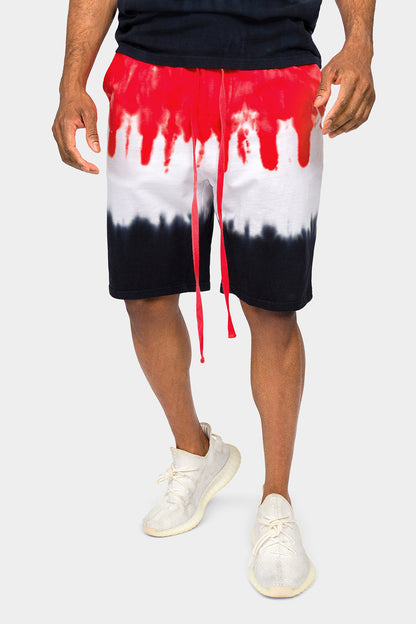 Colorblock Tie Dye Cotton Tank Top Shorts Set