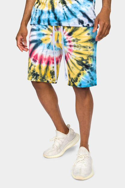 Swirl Tie Dye Cotton Shirt Shorts Set