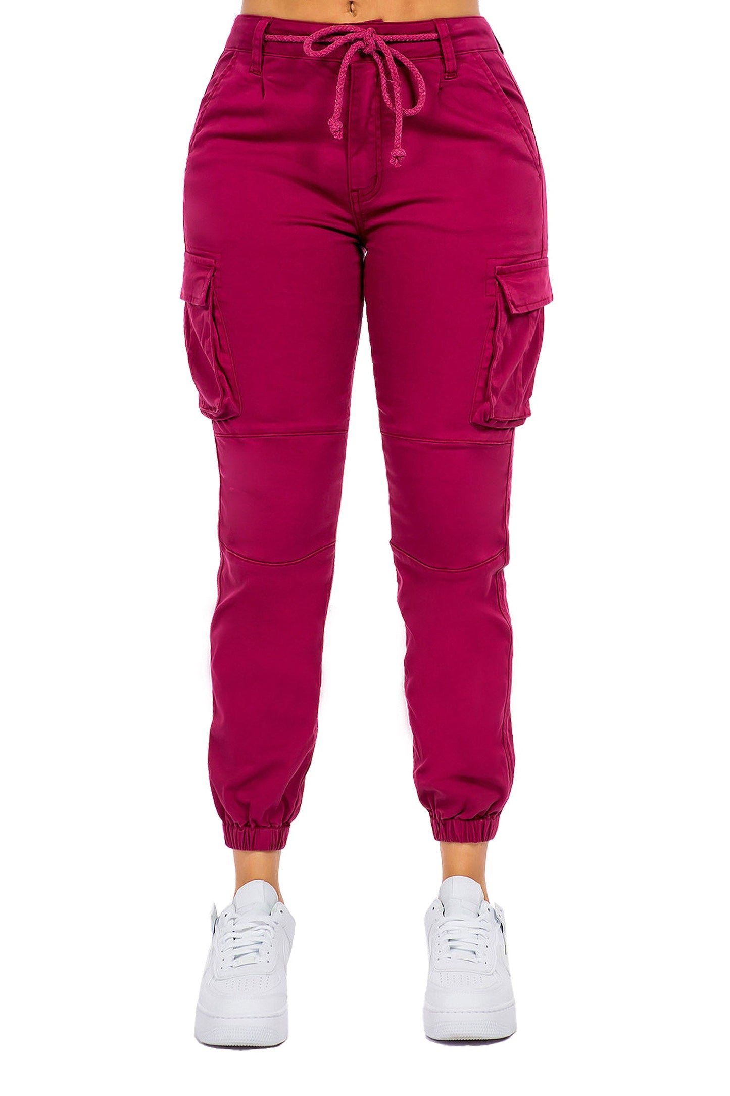 Women's Essential Basic Cropped Colored Cargo Joggers (New Colorways)