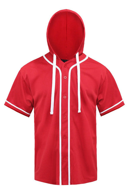 Men's Essential Hooded Baseball Short Sleeve Jersey