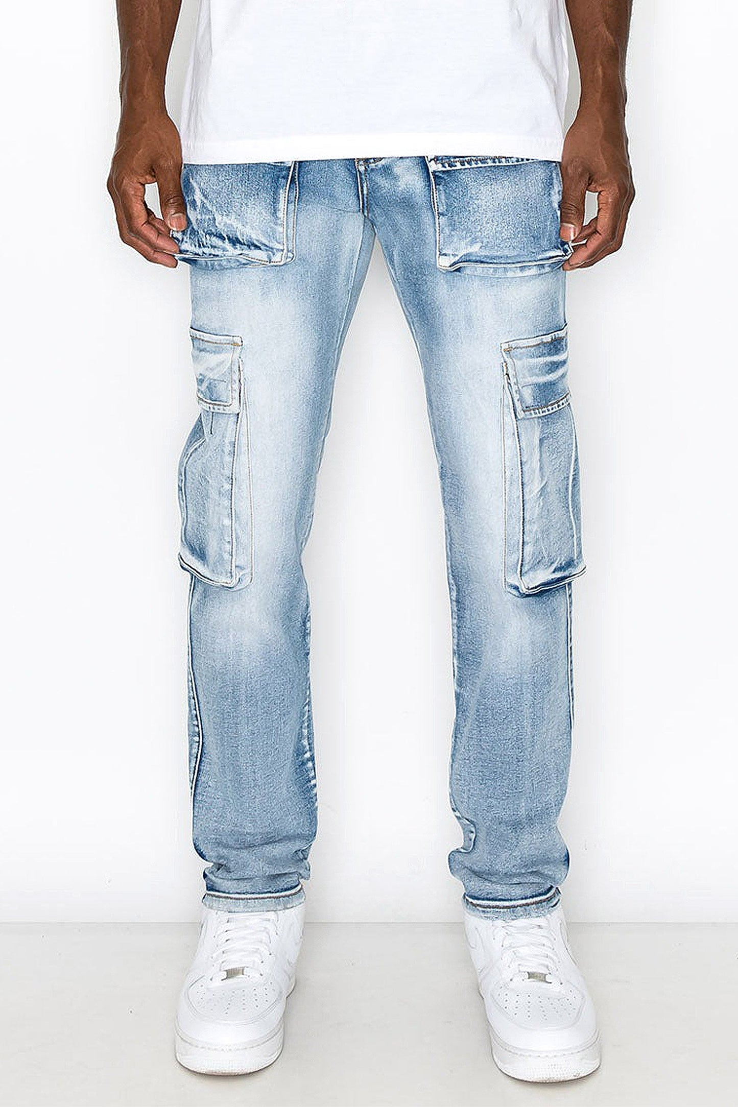 Utility Cargo Multi Pockets Denim Jeans