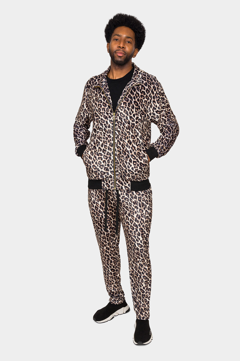 Leopard Velvet Velour Track Suit