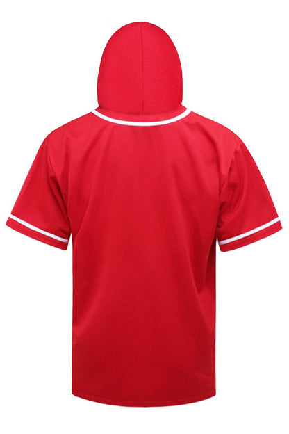 Men's Essential Hooded Baseball Short Sleeve Jersey