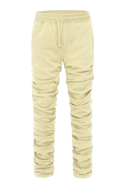 Men's Slim Flare Ruched Fleece Sweat Pants