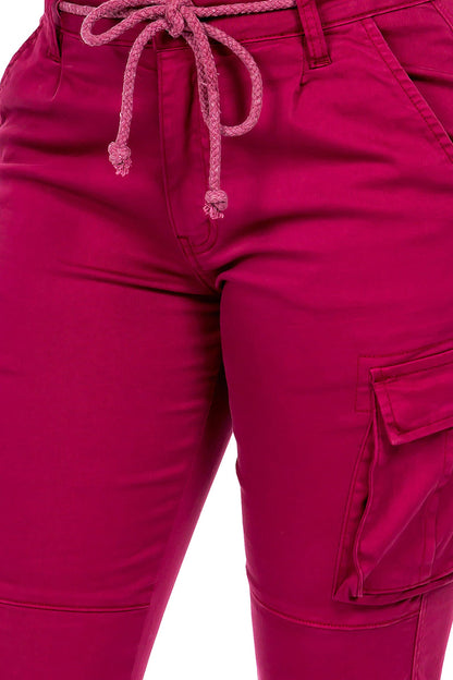 Women's Essential Basic Cropped Colored Cargo Joggers (New Colorways)