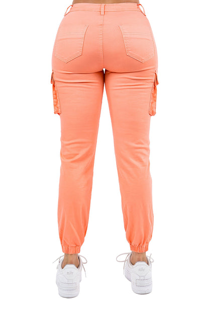 Women's Essential Basic Cropped Colored Cargo Joggers (New Colorways)