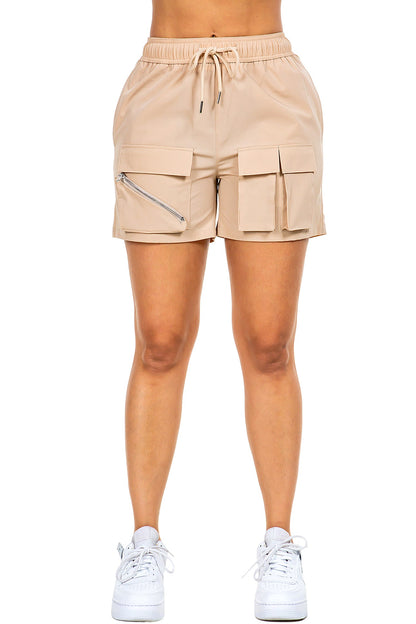 Women's Essential Light Weight Cargo Nylon Shorts