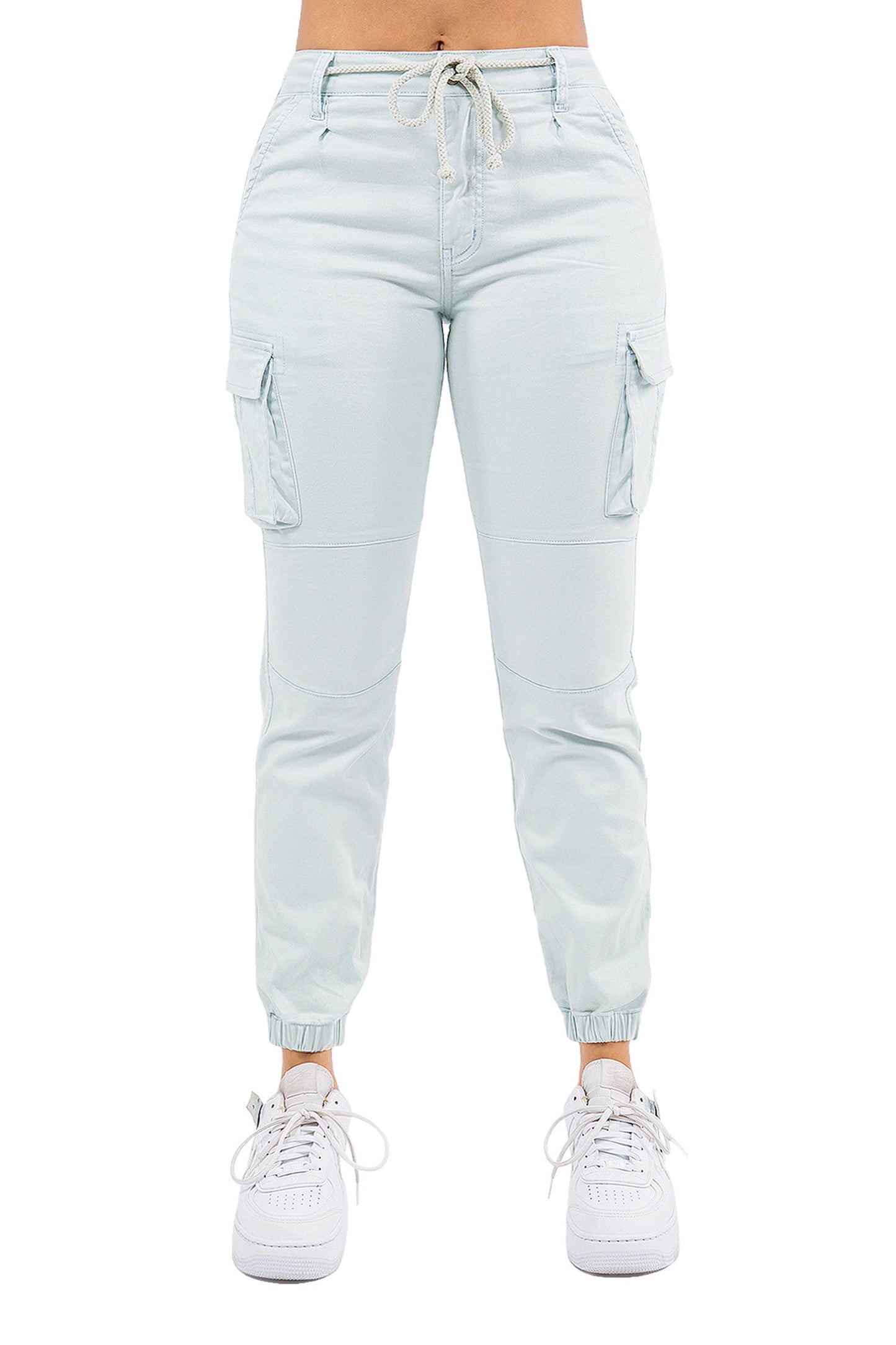 Women's Essential Basic Cropped Colored Cargo Joggers (New Colorways)