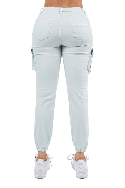 Women's Essential Basic Cropped Colored Cargo Joggers (New Colorways)