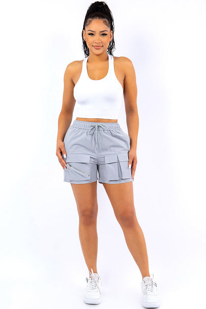 Women's Essential Light Weight Cargo Nylon Shorts