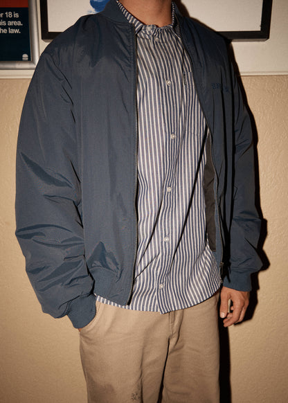 AFENDS Mens No More Bombs - Bomber Jacket - Deep Sea