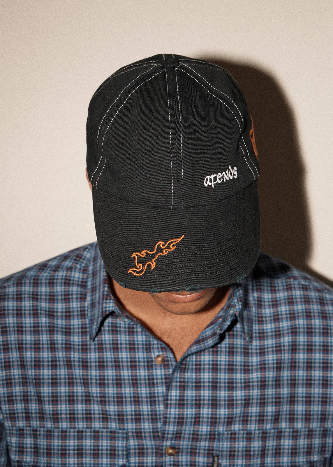 AFENDS Mens Leap - Six Panel Cap - Stone Black