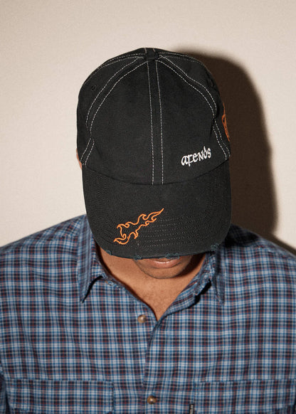 AFENDS Mens Leap - Six Panel Cap - Stone Black