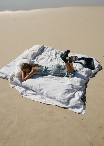 AFENDS Womens Tully - Seersucker Maxi Dress - Position Lake Check