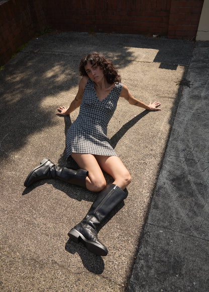 AFENDS Womens Grace - Mini Dress - Steel Check