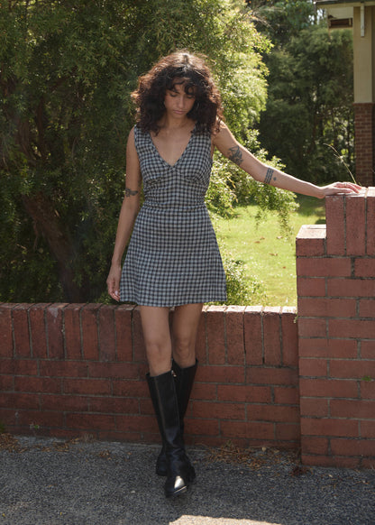 AFENDS Womens Grace - Mini Dress - Steel Check