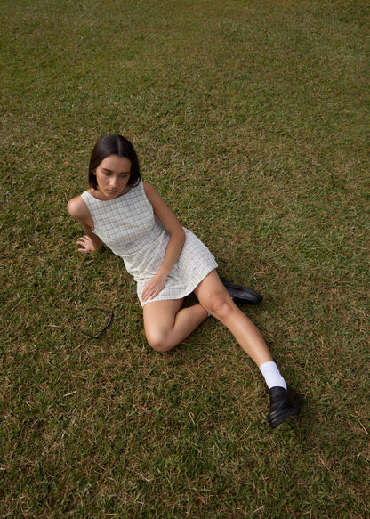 AFENDS Womens Legacy - Seersucker Mini Dress - Boa Check