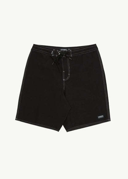 AFENDS Mens Surf Related - Fixed Waist Boardshort 20" - Black