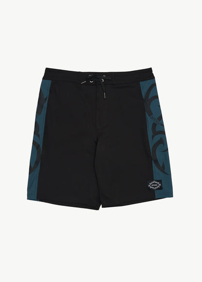 AFENDS Mens My Tribe - Surf Related V2 Boardshort 20" - Black