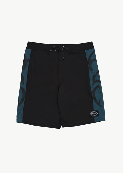 AFENDS Mens My Tribe - Surf Related V2 Boardshort 20" - Black