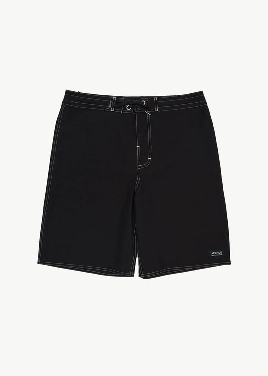 AFENDS Mens Surf Related V.2 - Fixed Waist Boardshort 20" - Black